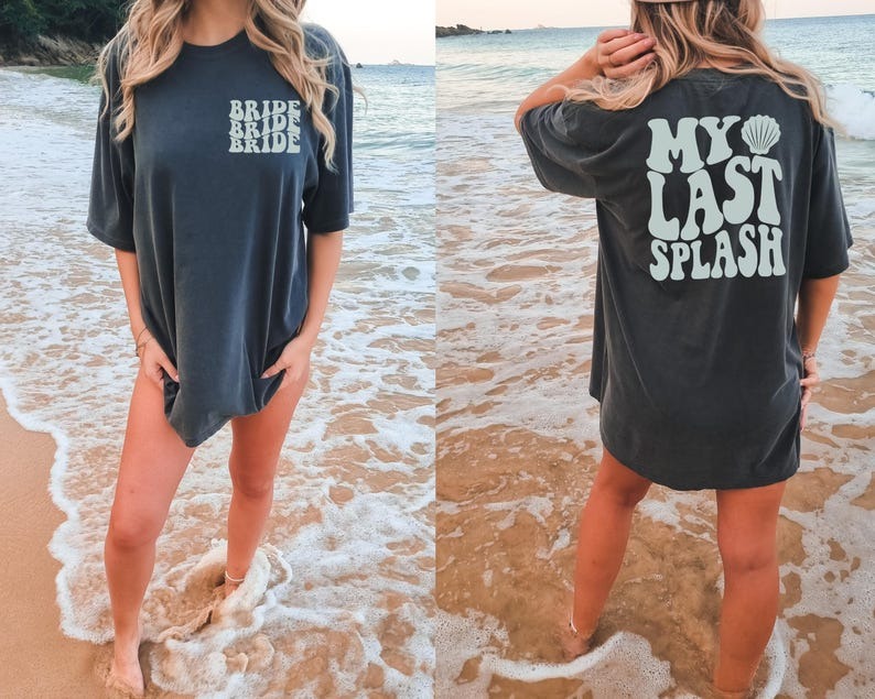 Custom Beach Bachelorette Clothing Beach Party Favors Last Splash Shirts