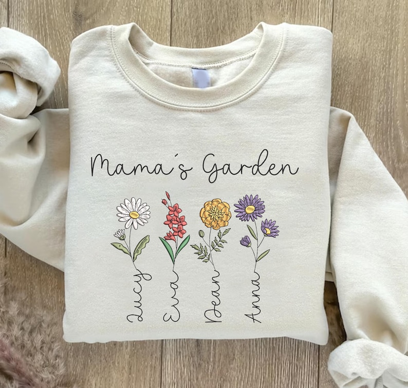 Personlized Birth Month Flowers Mother Day Sweatshirt