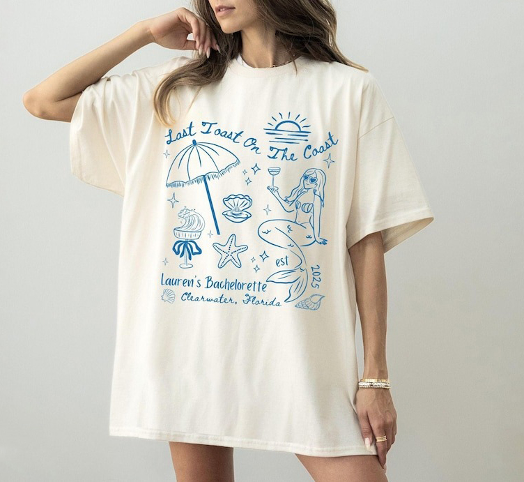 Custom Coastal Bachelorette Shirt Last Toast On The Coast Tshirt Beach Tee