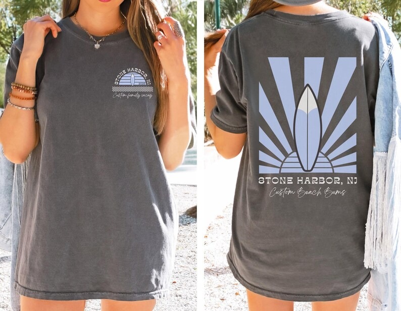 Custom Family Beach Shirts Matching Group Vacay T-shirts Oversized Beach Shirts