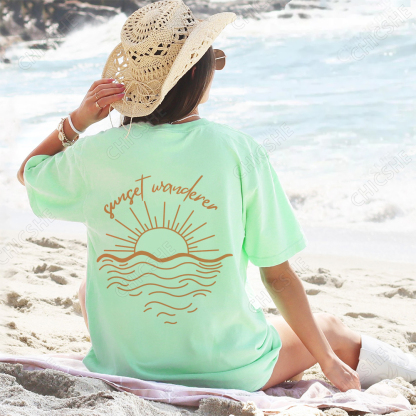  Sunsetwanderer Beach Back Printed Tee