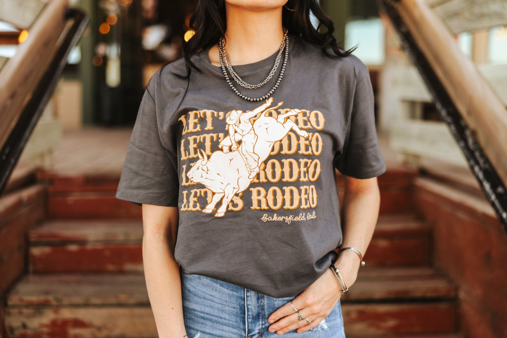 Let's Rodeo Bull Rider Graphic Tee