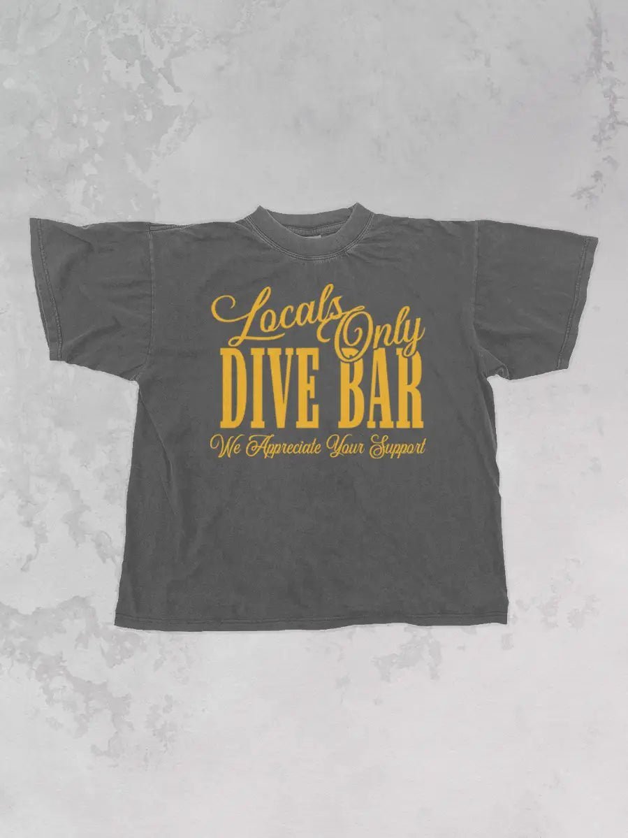 Locals Only Dive Bar Oversized Graphic Tee
