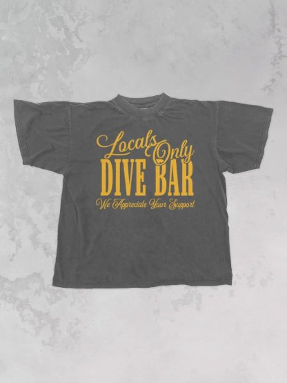 Locals Only Dive Bar Oversized Graphic Tee