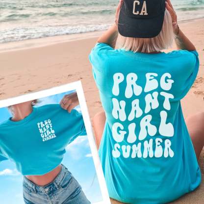 Pregnant Girl Summer Comfort Colors Tee
