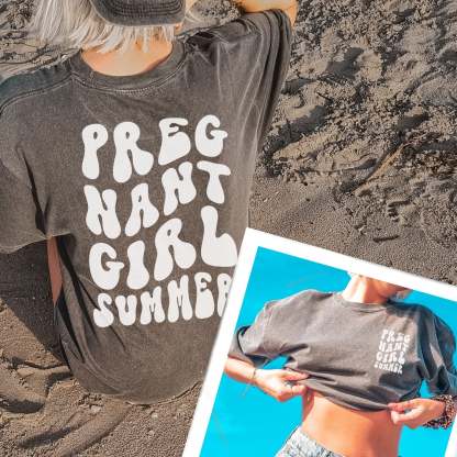 Pregnant Girl Summer Comfort Colors Tee