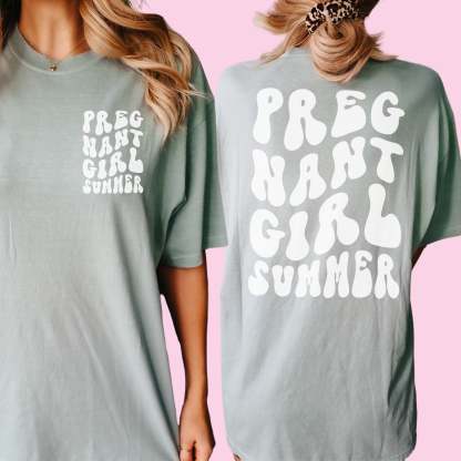 Pregnant Girl Summer Comfort Colors Tee
