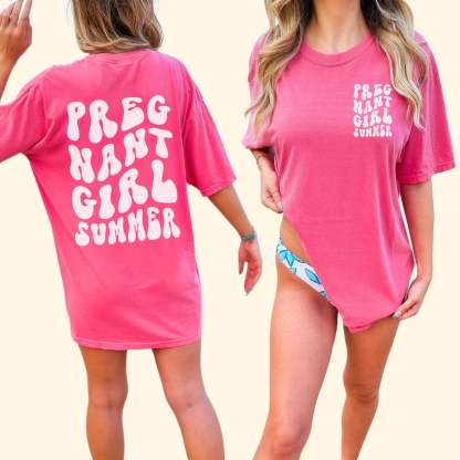 Pregnant Girl Summer Comfort Colors Tee