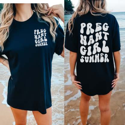 Pregnant Girl Summer Comfort Colors Tee