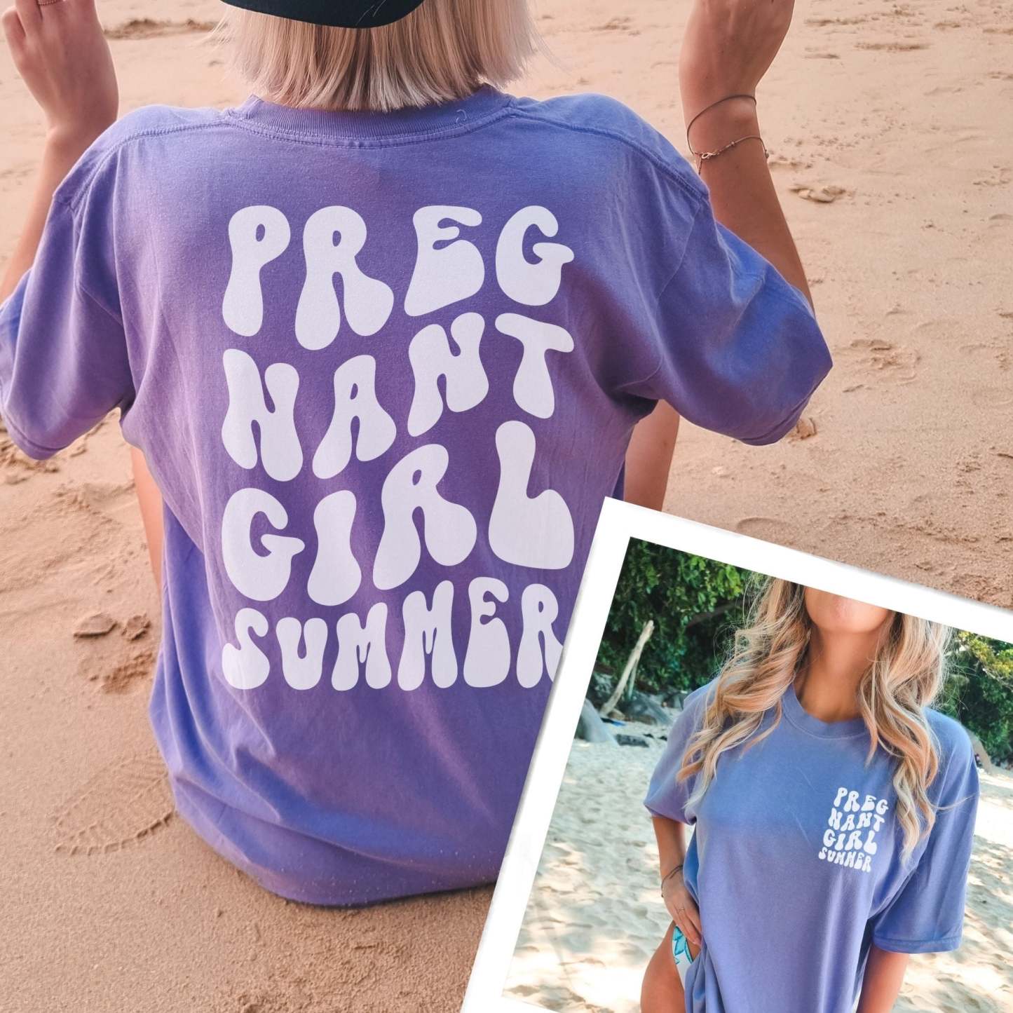 Pregnant Girl Summer Comfort Colors Tee