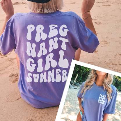Pregnant Girl Summer Comfort Colors Tee