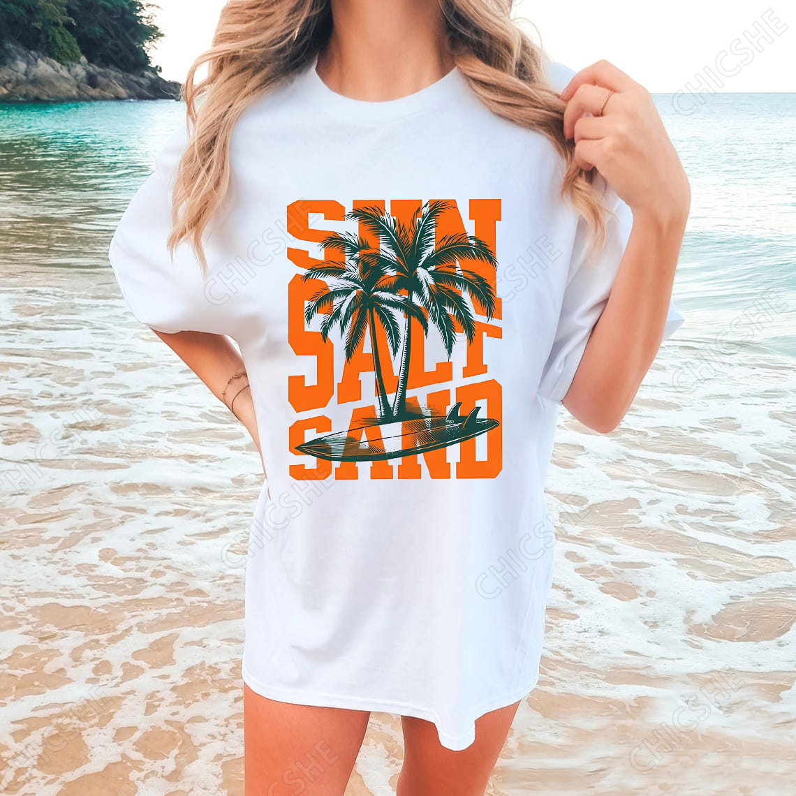 Sun Salt Sand Letter T-Shirt
