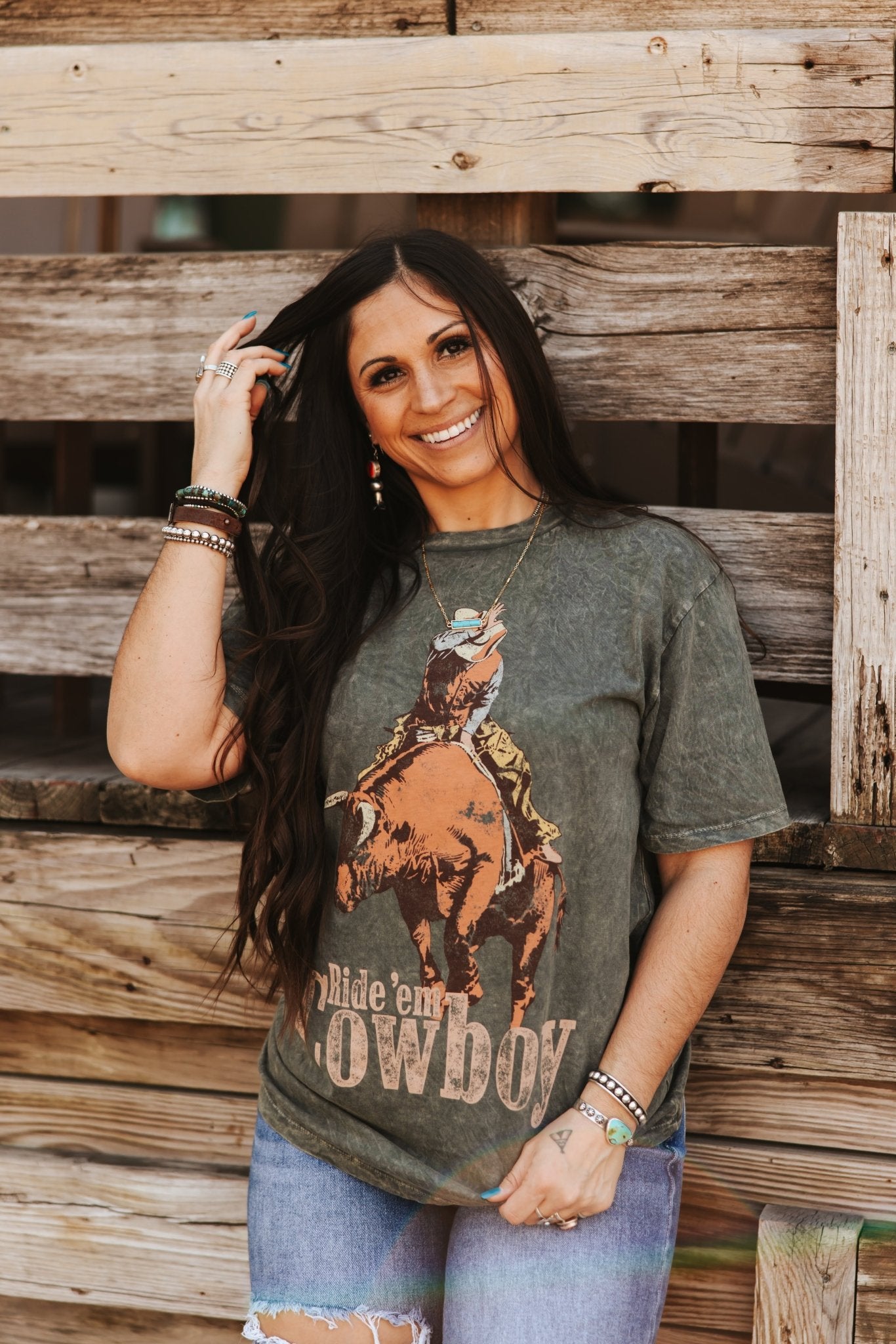 Ride Em Cowboy Mineral Washed Graphic Tee