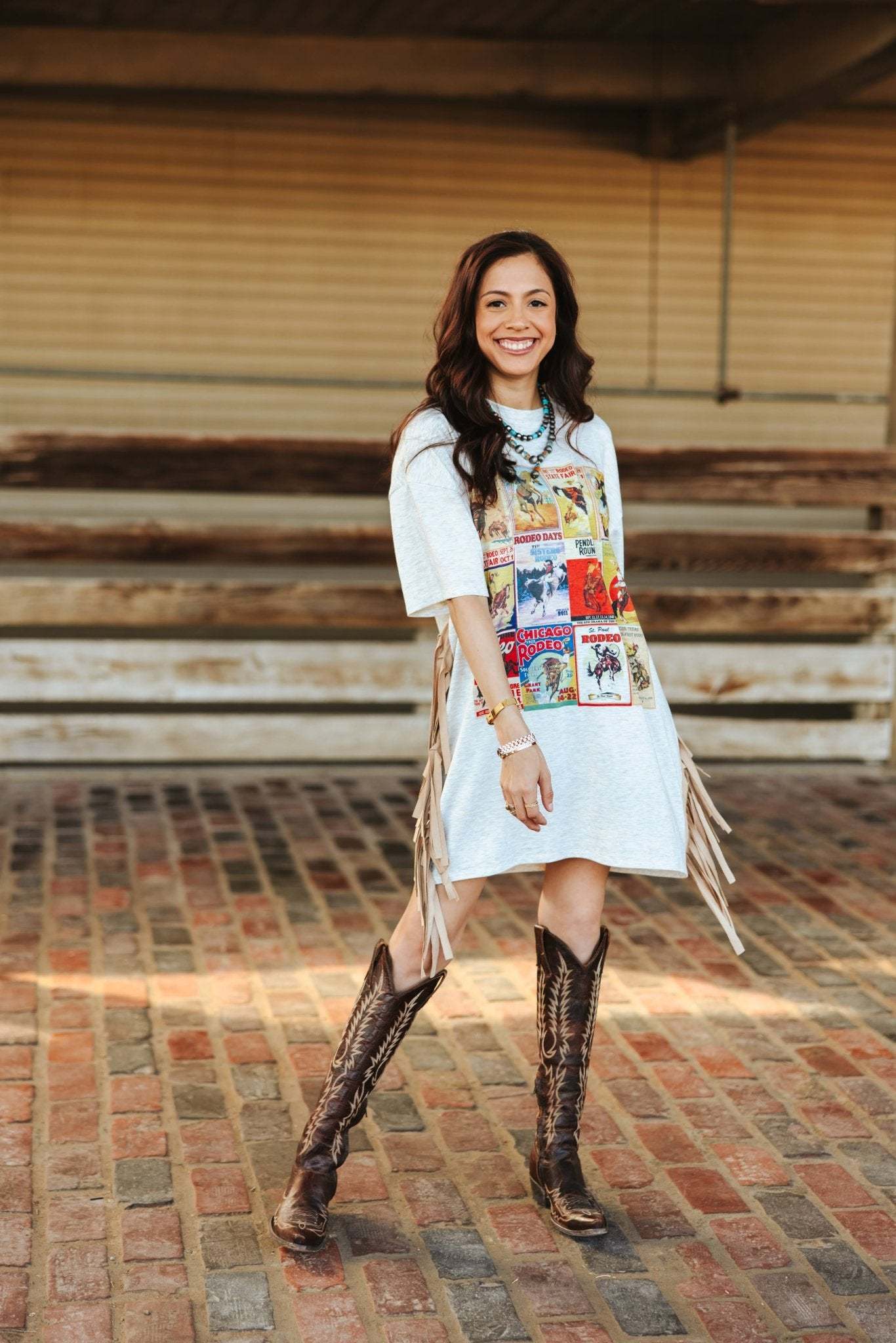 Rodeo Classics Fringed Oversized Tee Dress - PREORDER