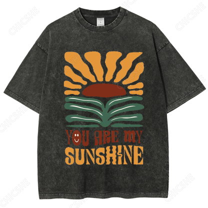 You Are My Sunshine Flower Printed Washed Tee