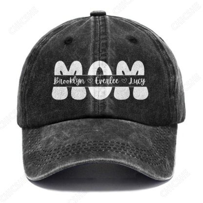 Custom Mom Vintage Casual Washed Cap