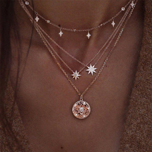 Bohemian Fashion Full Diamond Starlight Multi-Layers Necklace