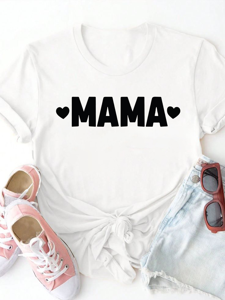MAMA Letter Heart T-shirt