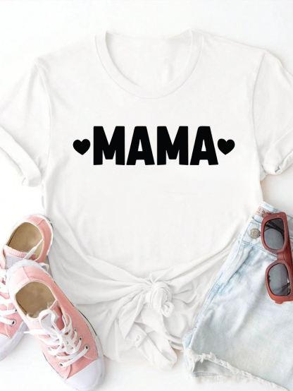 MAMA Letter Heart T-shirt