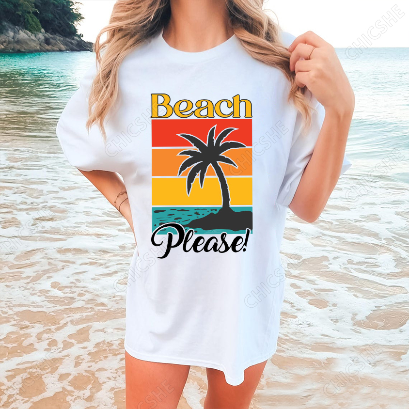 Beach Please Print T-Shirt