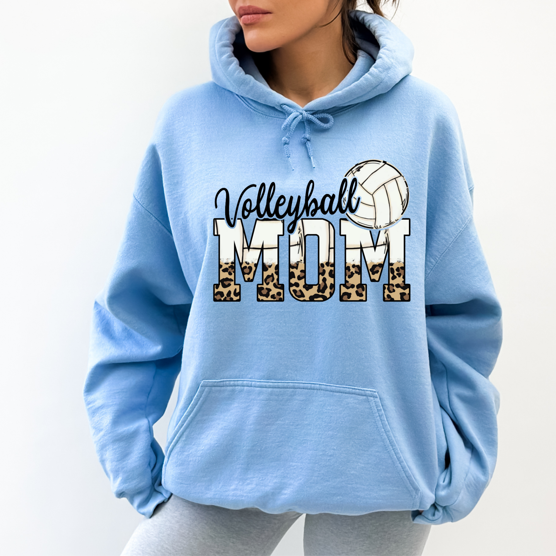 Leopard Print Volleyball Mom Hoodie