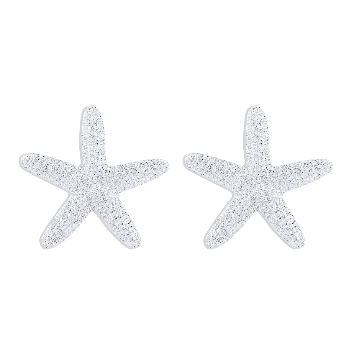 Metallic Beach Style Starfish Pendant Necklace Earrings