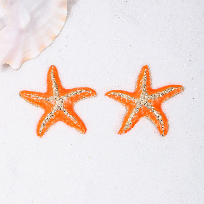 Fresh Seaside Vacation Style Metal Starfish Women's Earrings