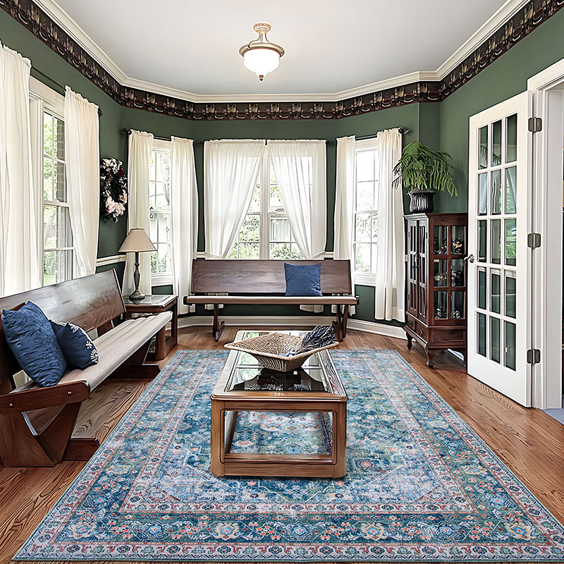 Kaylee Machine Washable and Foldable Vintage Area Rug