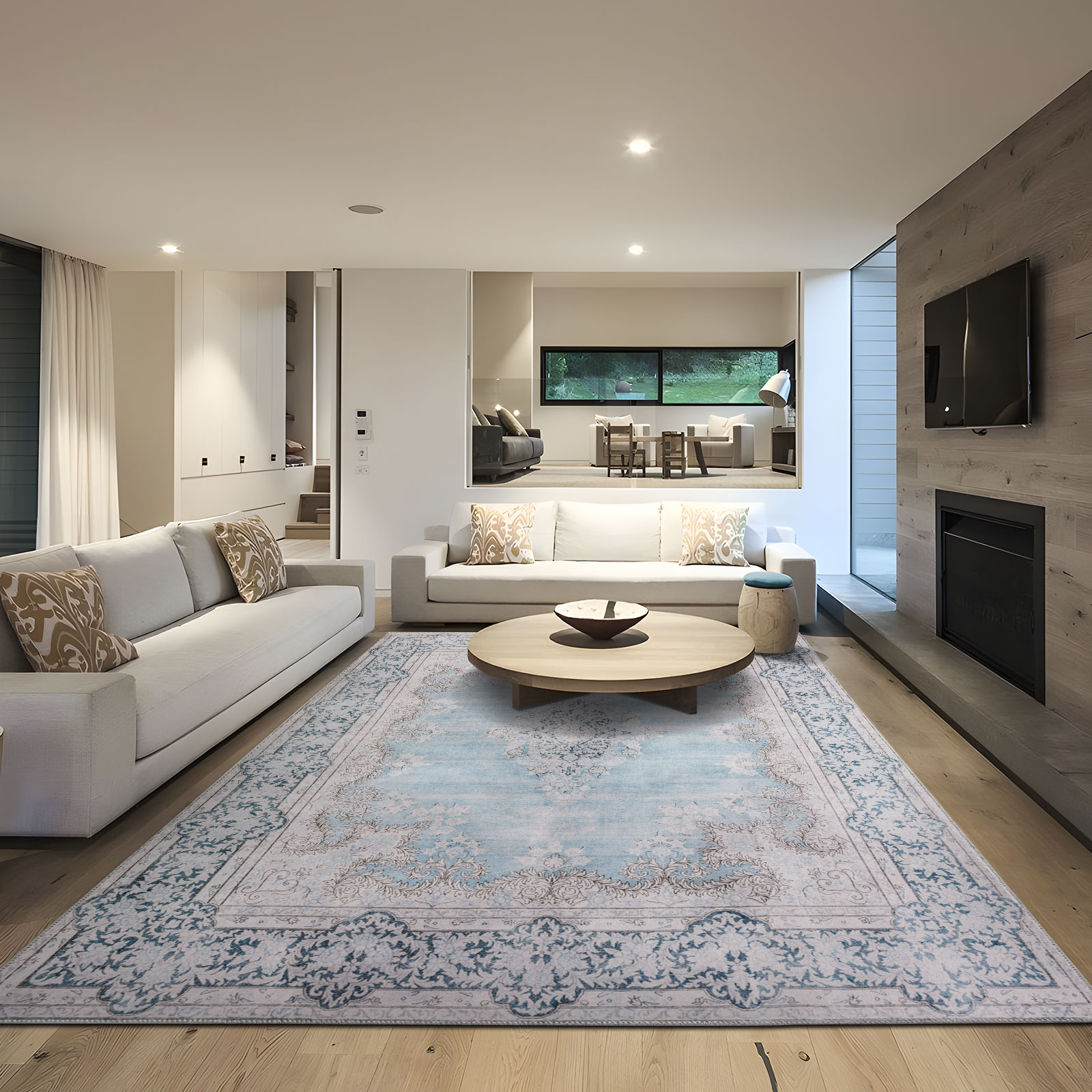 Machine Washable Vintage Distressed Area Rug