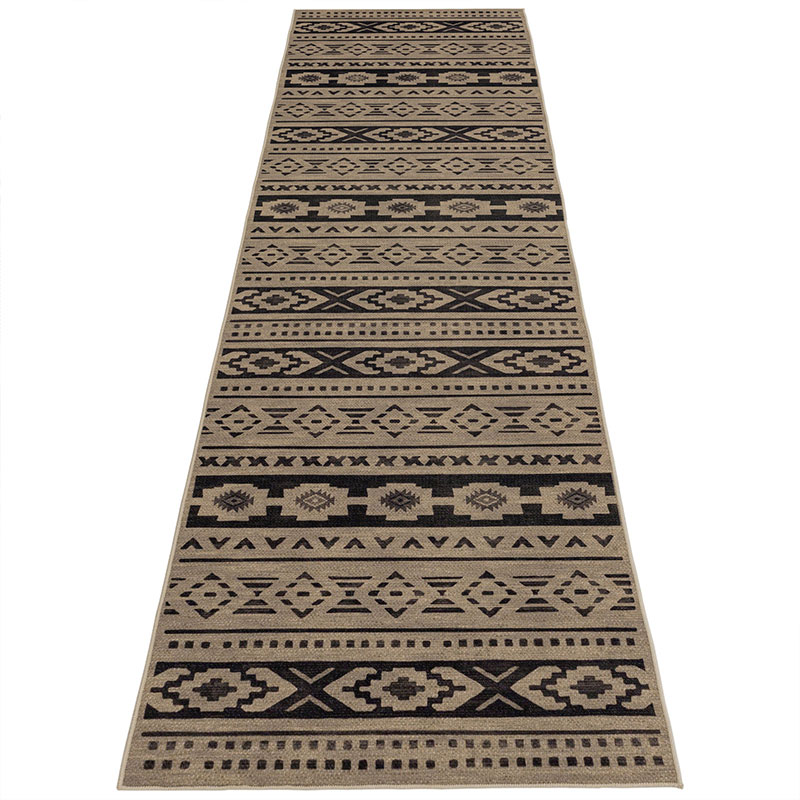 Tsuki Machine Washable Moroccan Area Rug Brown/Black