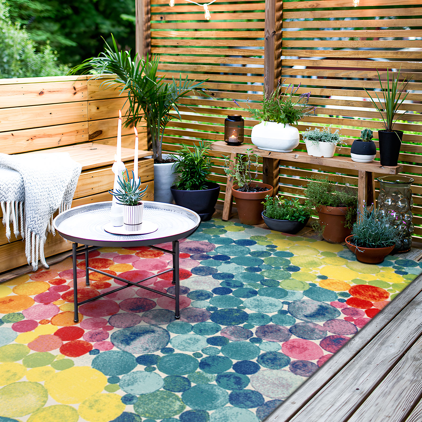 Sunny Outdoor Multicolored Large Area Rug 