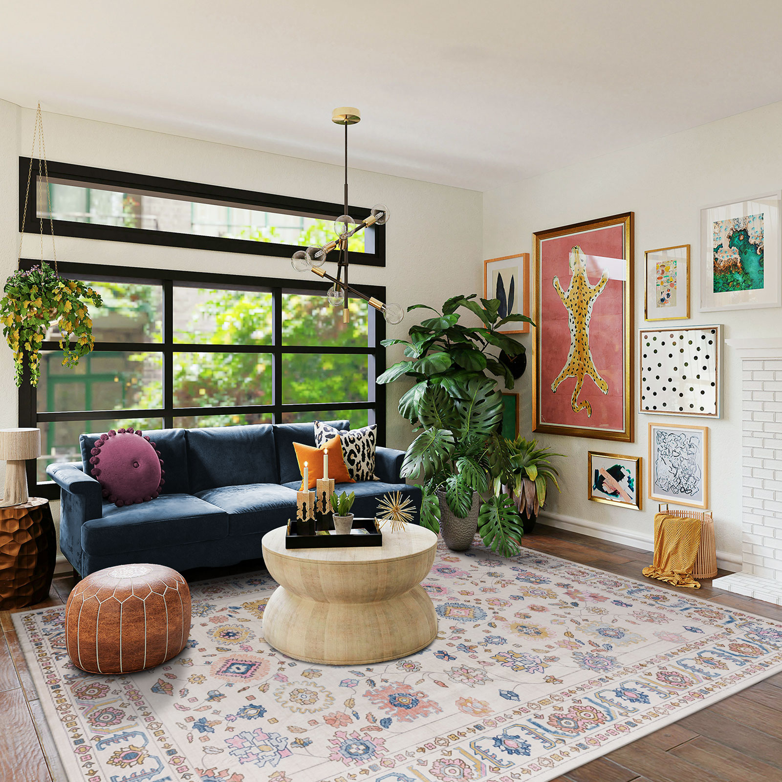 Lenore Traditional Machine Washable Soft Plush Vintage Floral Pattern Foldable Rug Multicolor 