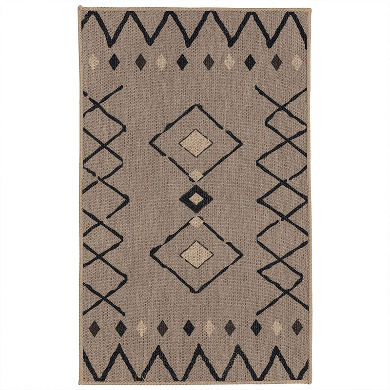 Tsuki Machine Washable Moroccan Area Rug Brown/Black