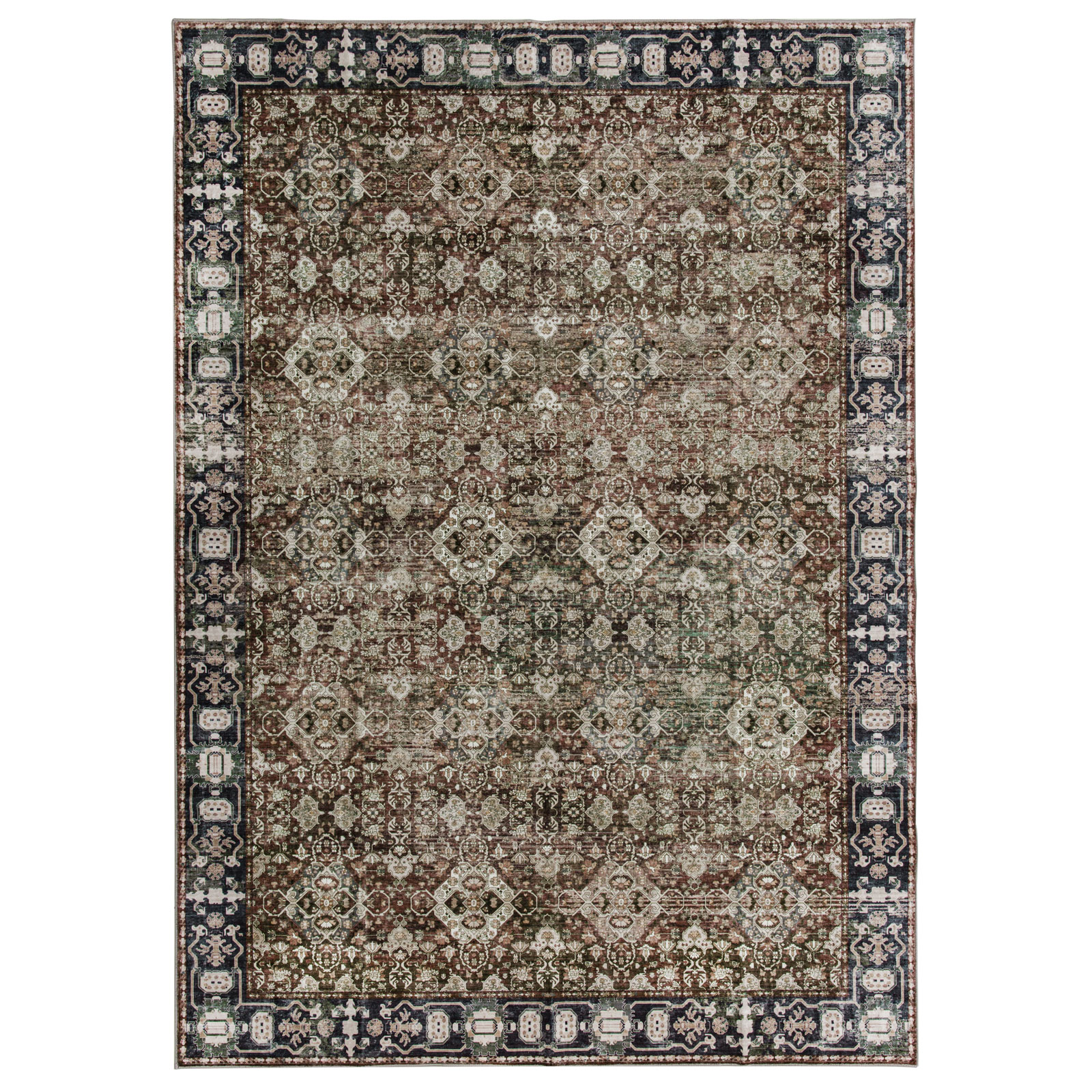 Cynthia Machine Washable Vintage Distressed Soft Foldable Area Rug