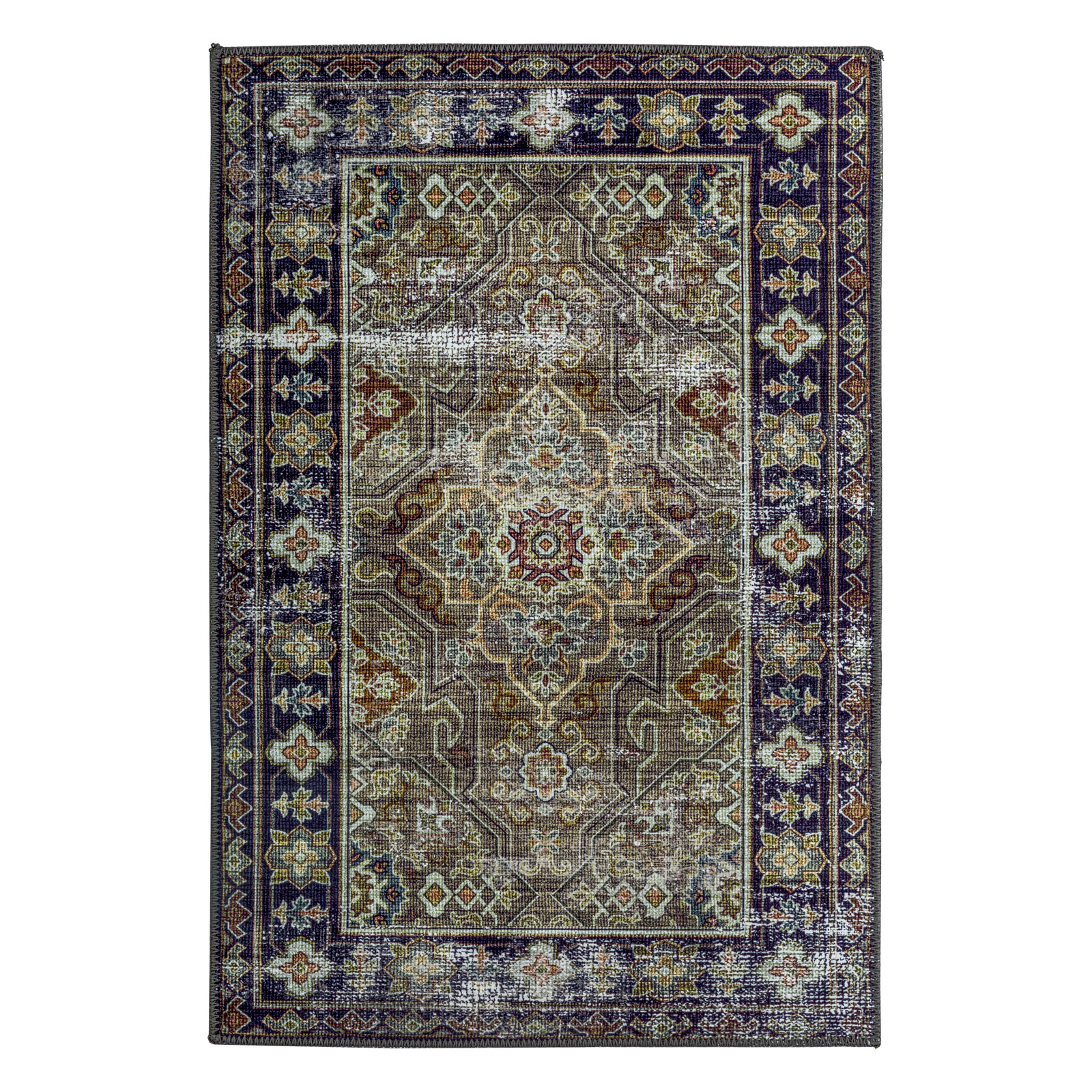 Vintage Indoor distressed Area Rug 