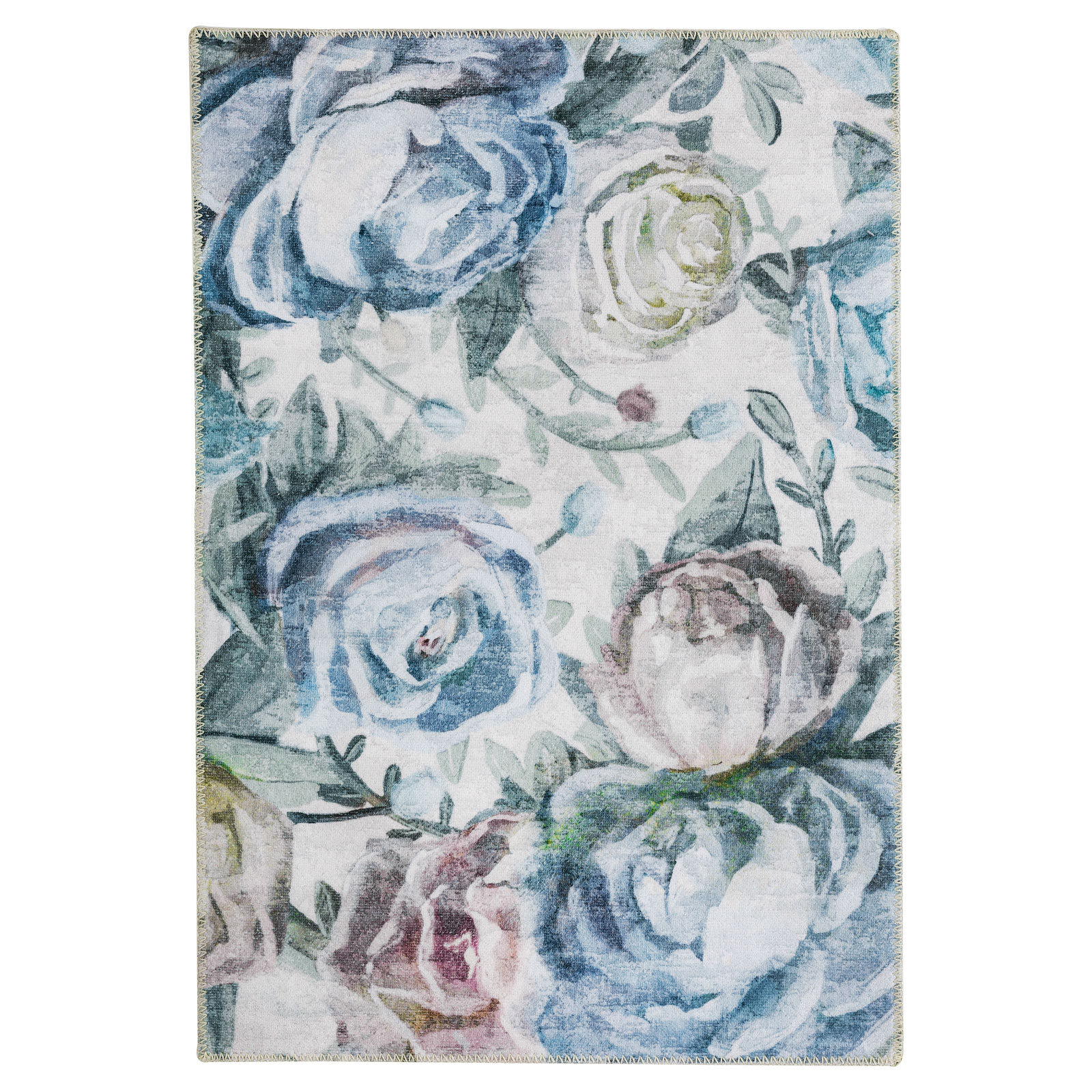 Janisa Machine Washable Modern Floral Non Slip Area Rug