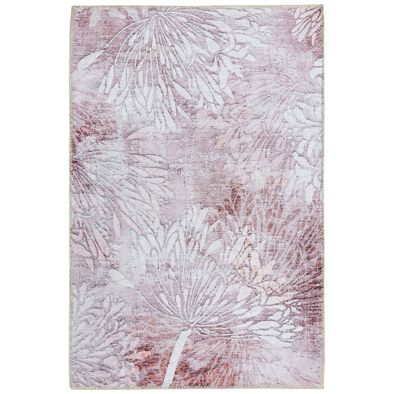Janisa Machine Washable Modern Floral Non Slip Area Rug