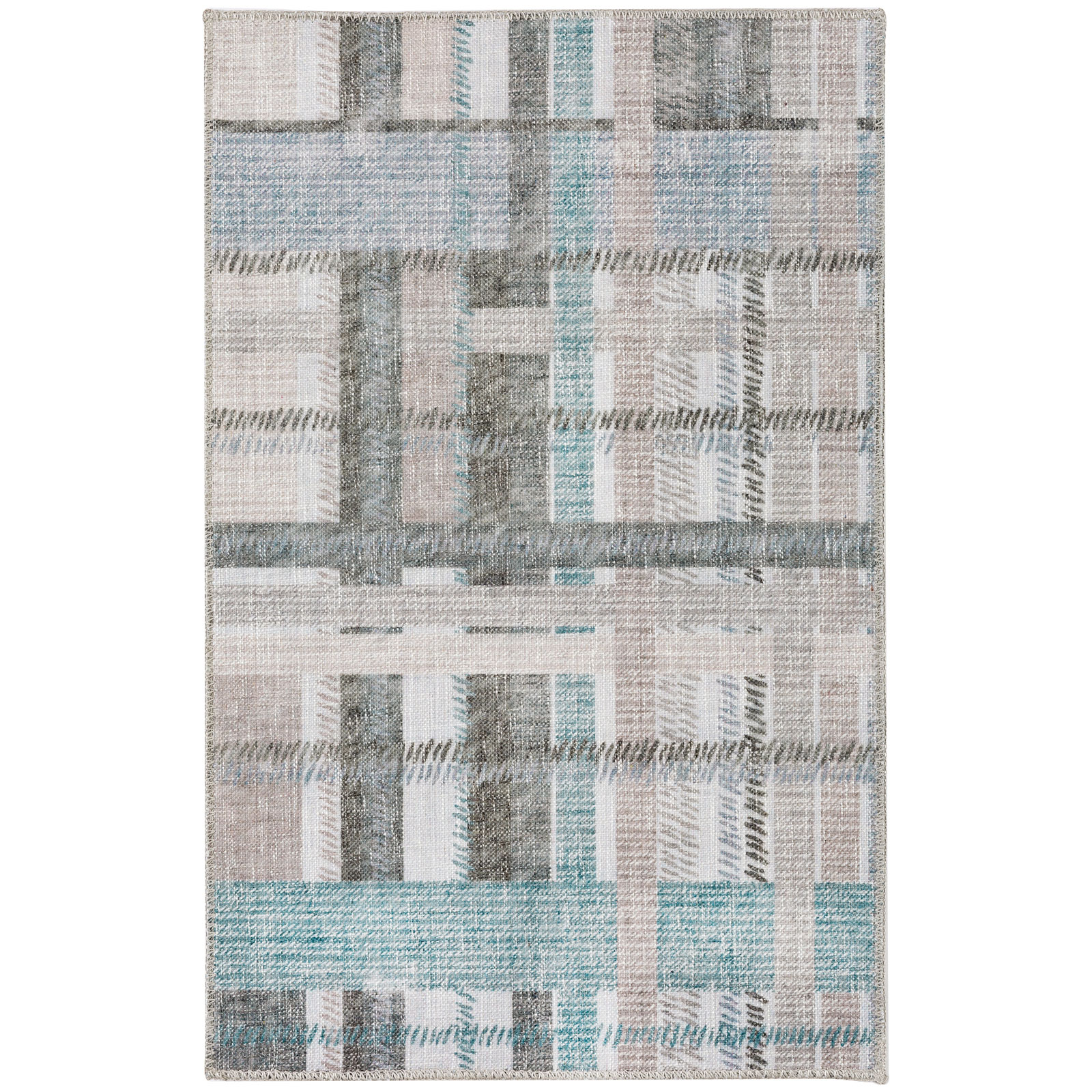 Nicole Machine Washable And Foldable Modern Lattice Area Rug