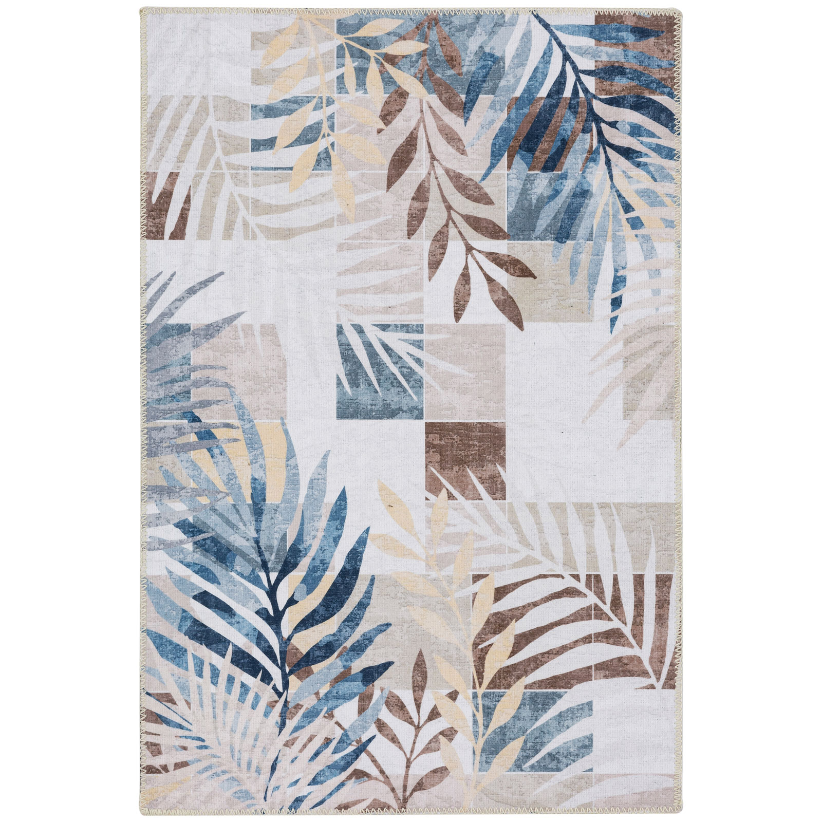 Janisa Machine Washable Modern Floral Non Slip Area Rug