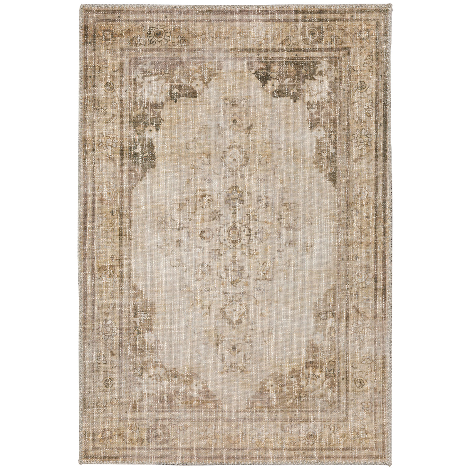 Bella Machine Washable Vintage Traditional Area Rug 