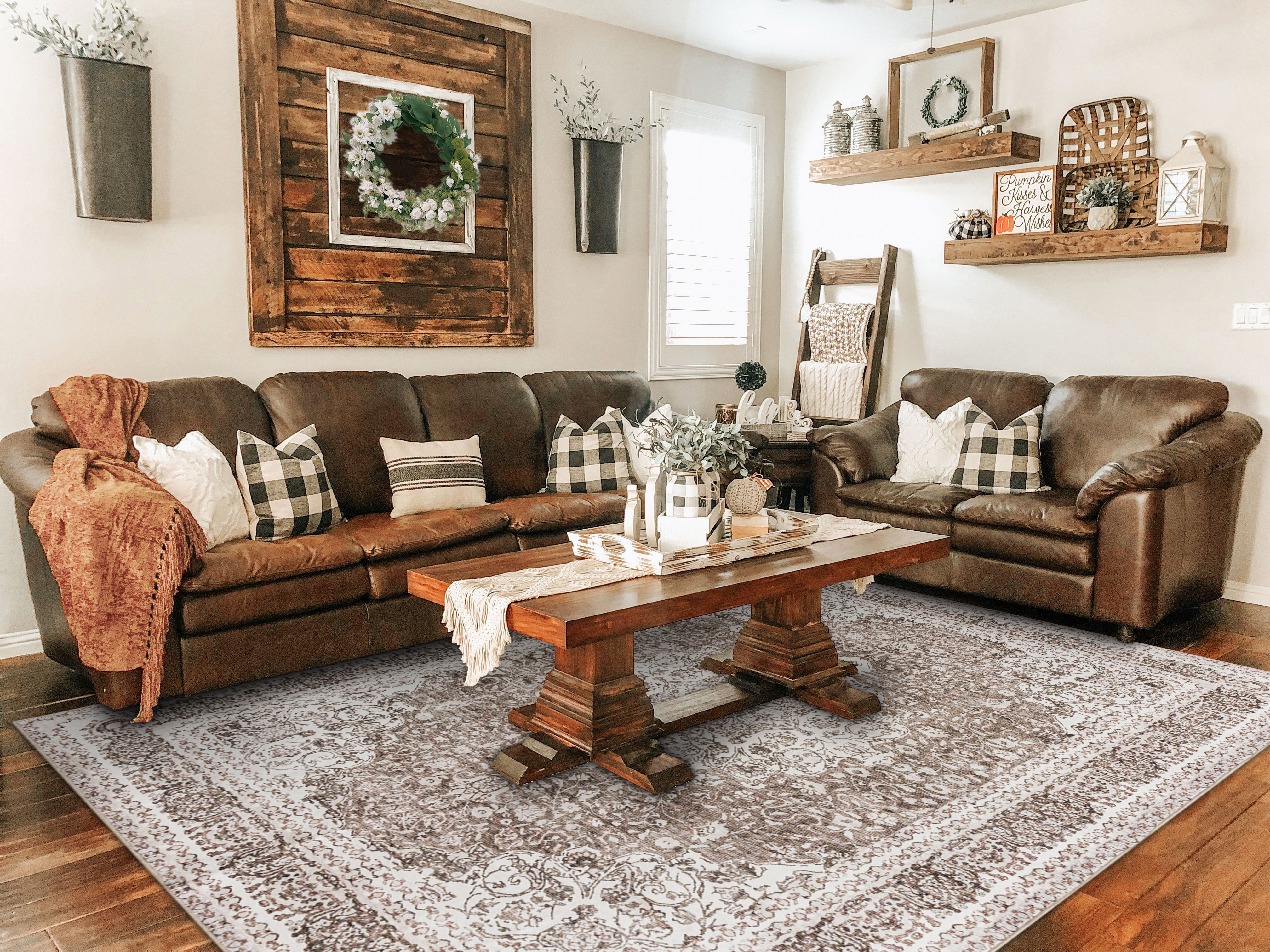 Lenore Traditional Machine Washable Soft Plush Vintage Floral Pattern Foldable Rug Multicolor 