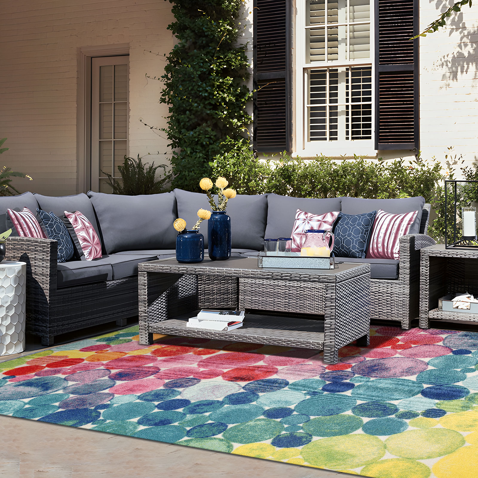 Sunny Outdoor Multicolored Large Area Rug 