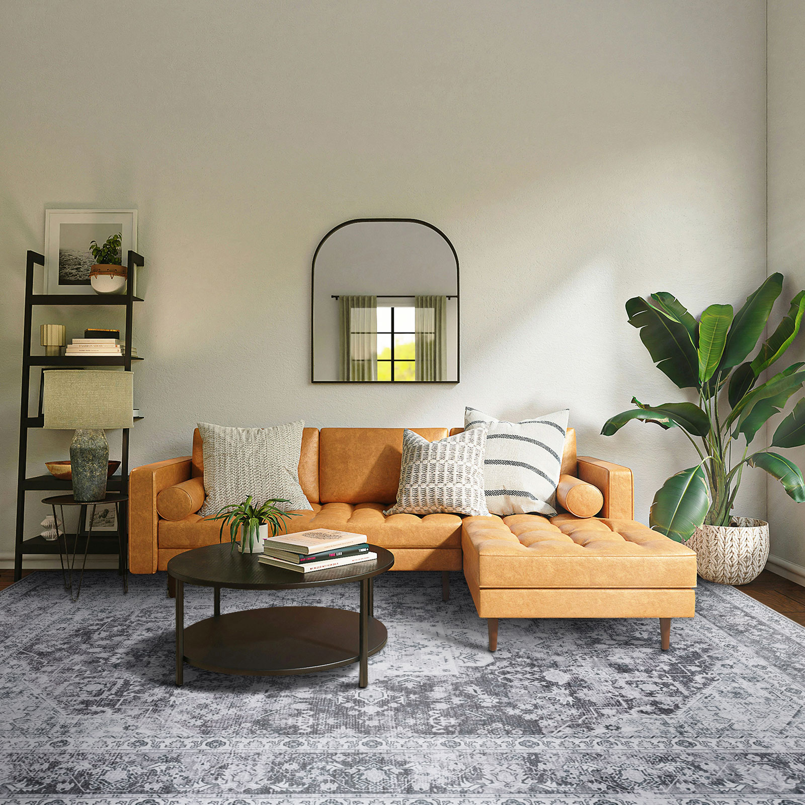 Kaylee Machine Washable and Foldable Vintage Area Rug