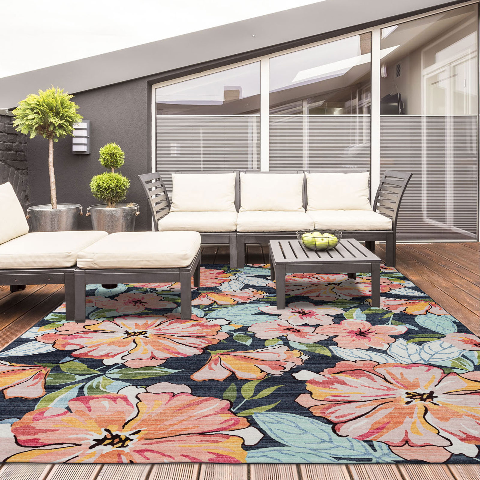 Blossom Outdoor Modern Floral Area Rug