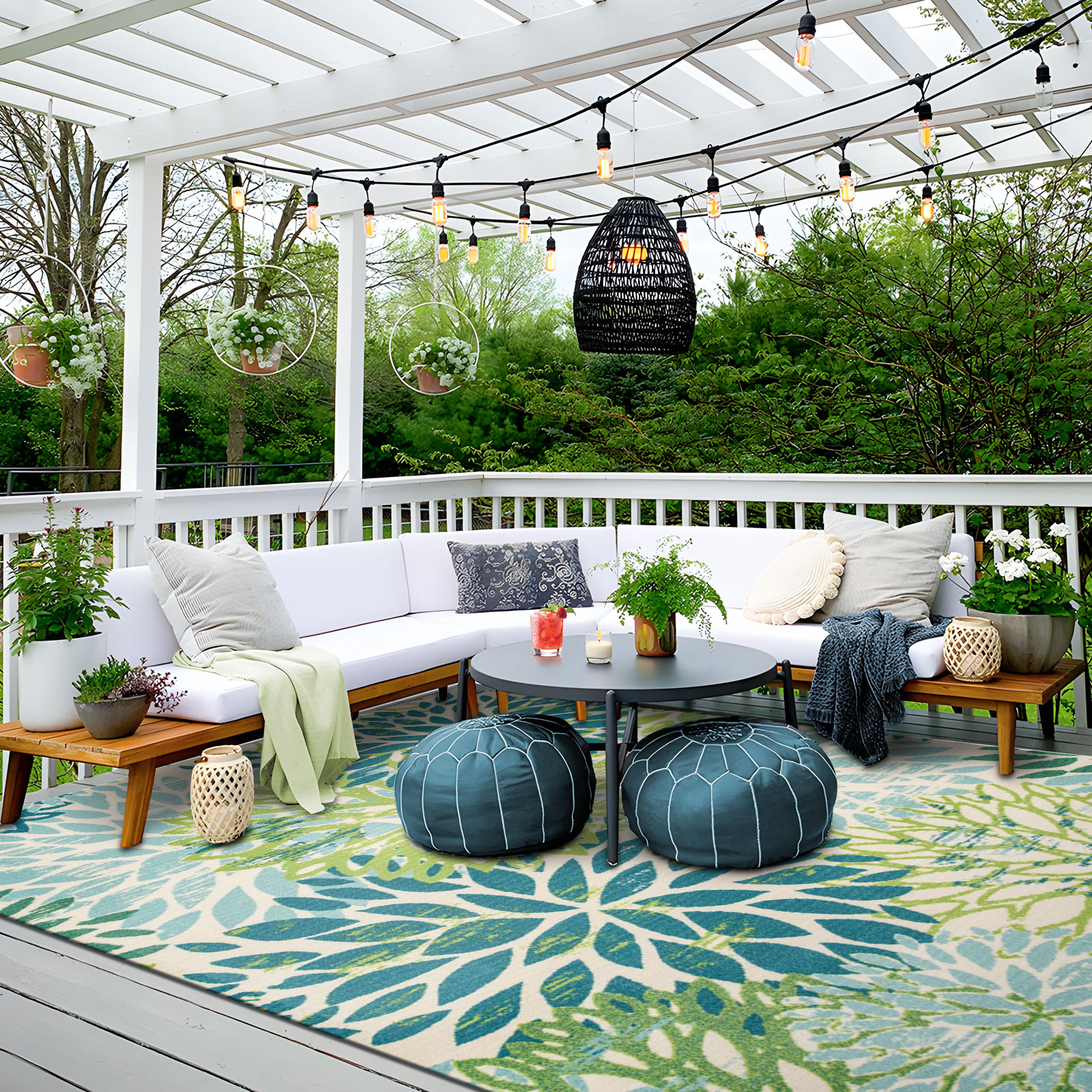 Sunny Outdoor Multicolored Large Area Rug 