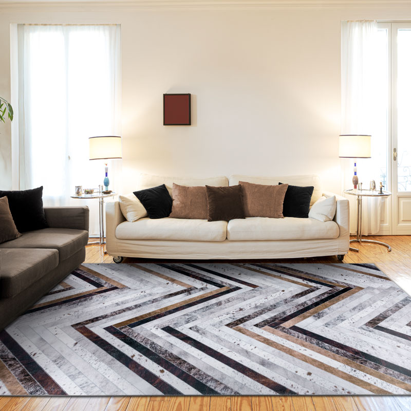  Petrichor Machine Washable Modern Geometric Area Rug