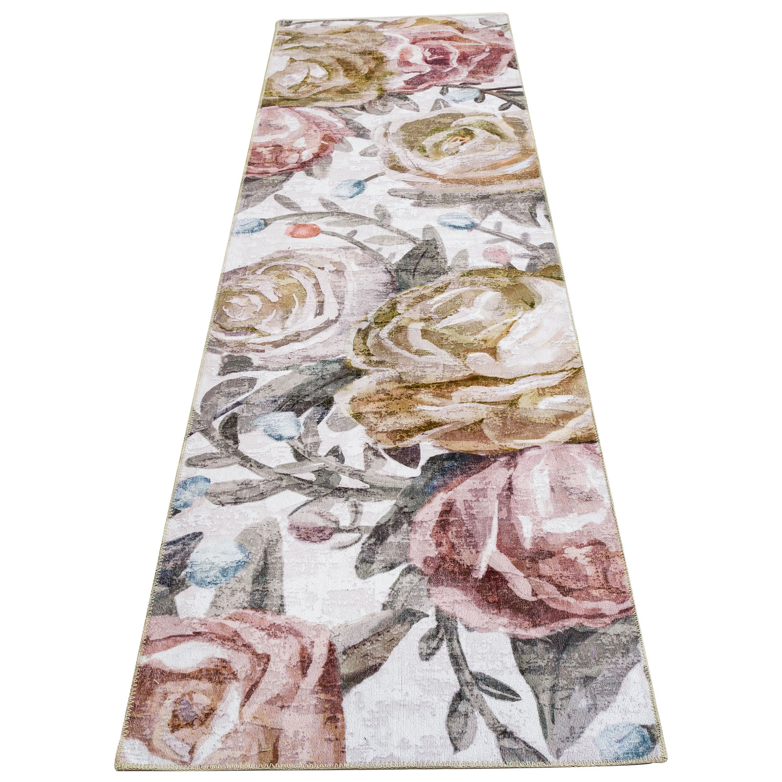 Janisa Machine Washable Modern Floral Non Slip Area Rug