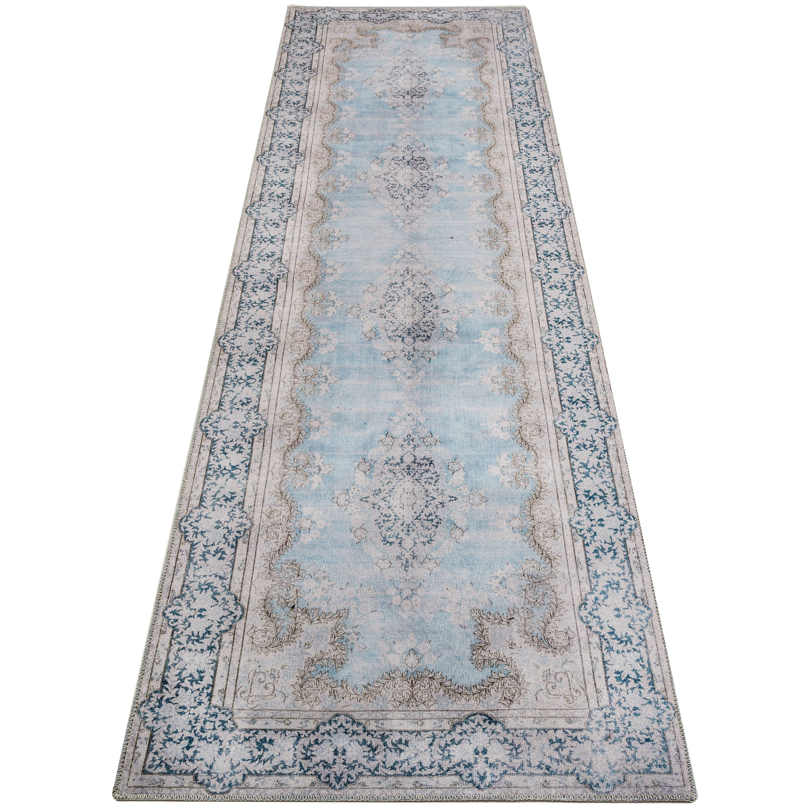 Camellia Machine Washable Vintage Distressed Area Rug
