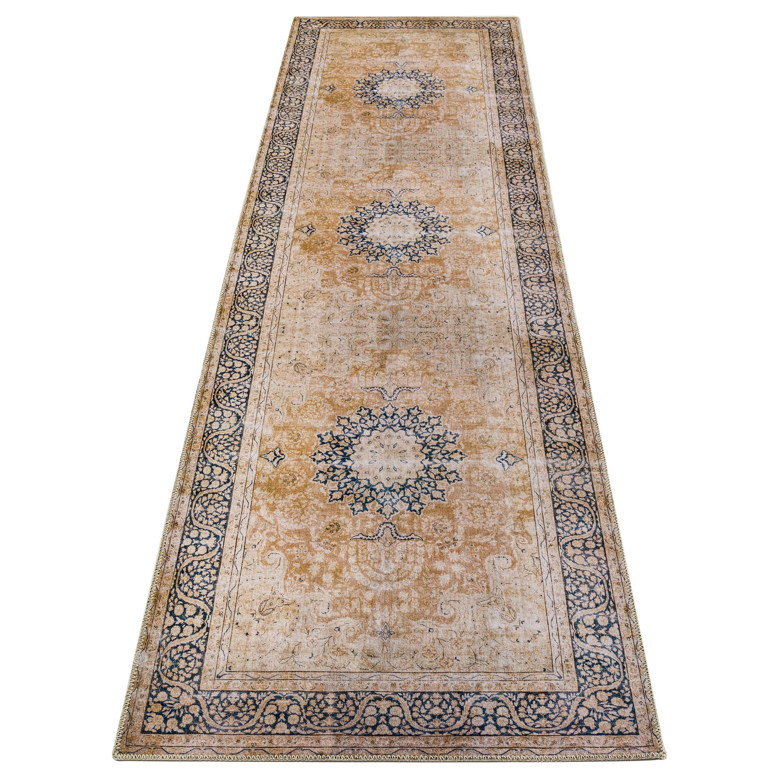 Camellia Machine Washable Vintage Distressed Area Rug