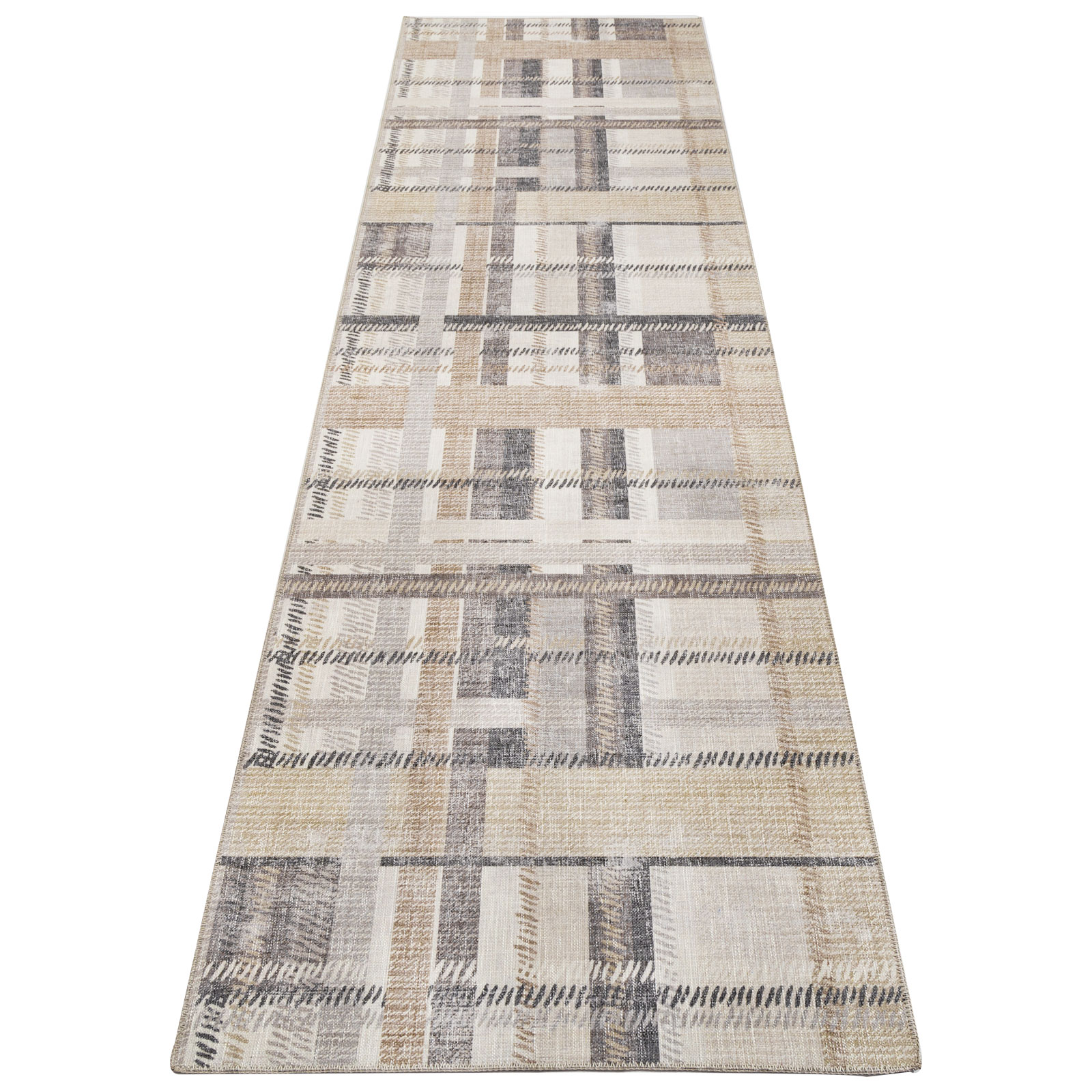 Nicole Machine Washable And Foldable Modern Lattice Area Rug